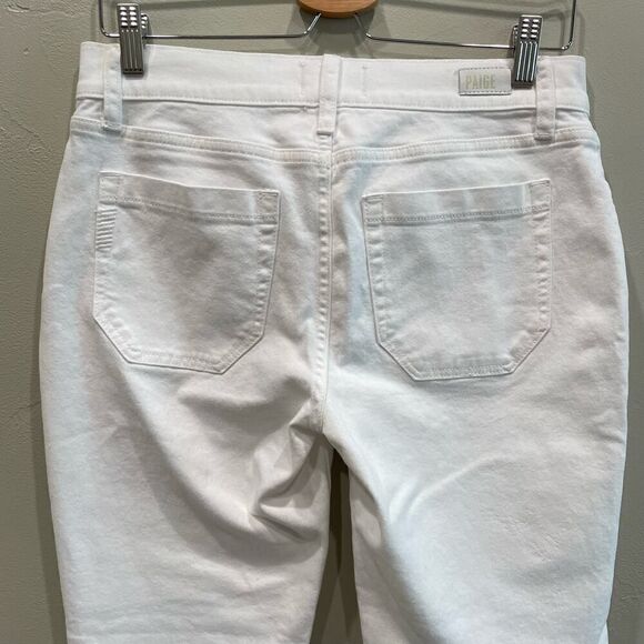 NWT Paige Brigitte Fashion Patch Pocket Crisp White Jeans - Size: 27 - Picture 11 of 13